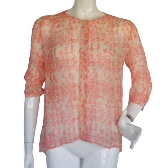 CABI Blouse, S, Semi-sheer, 3/4 sleeves, Button Front - Picture 1 of 8